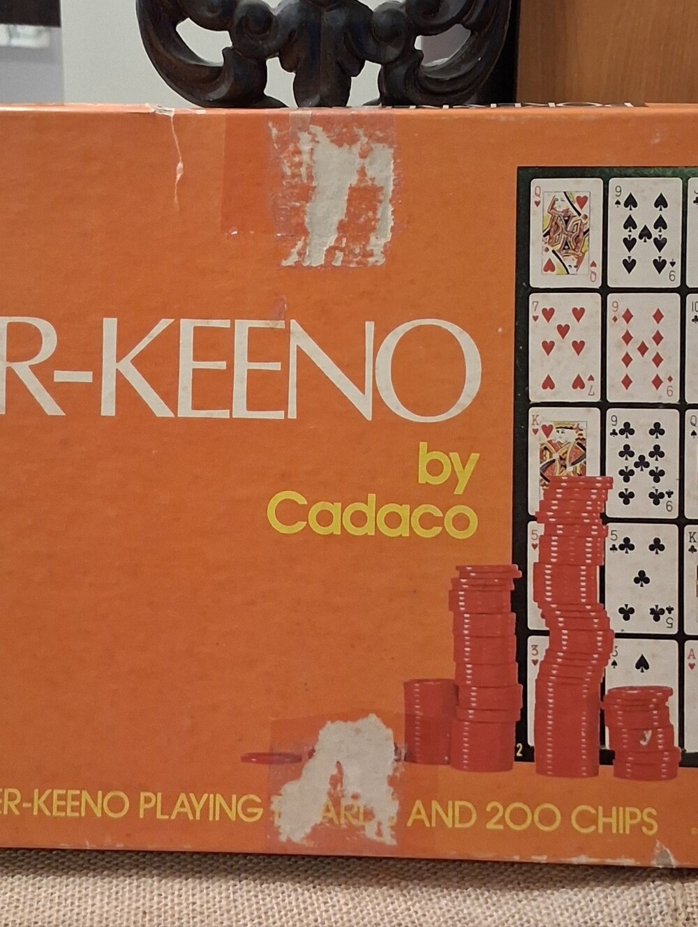 Vintage 1977 Cadaco "Poker-Keeno" Board Game w/Cards & Chips